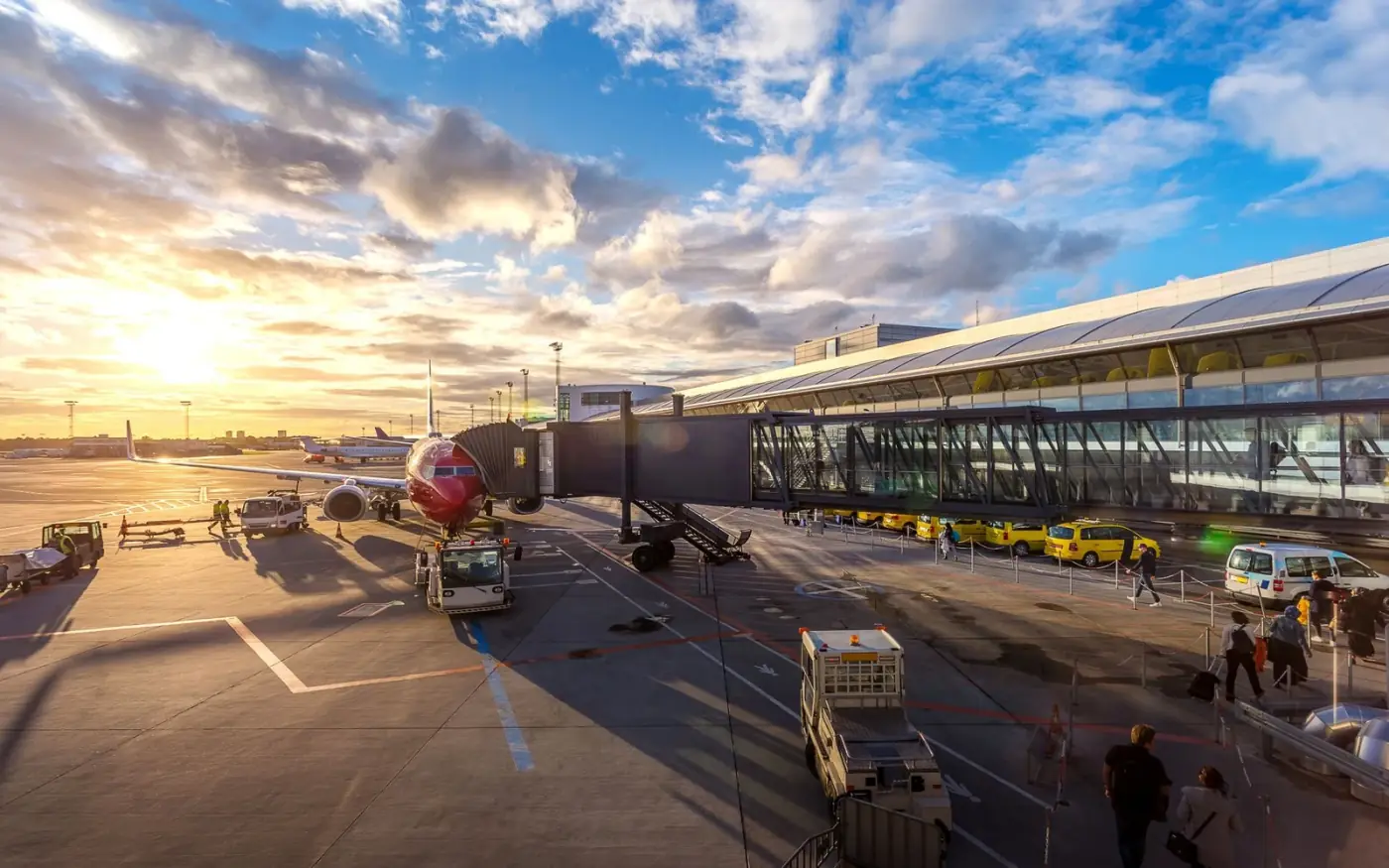 Airport terminal arrivals area for limo and black car pickup
